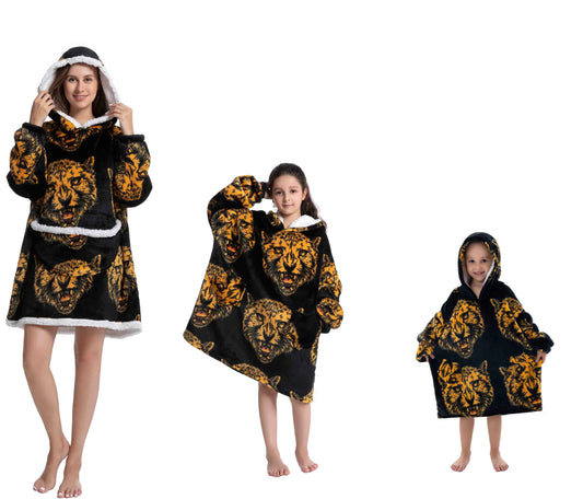 Cozy Oversized Blanket Hoodies – Leopard