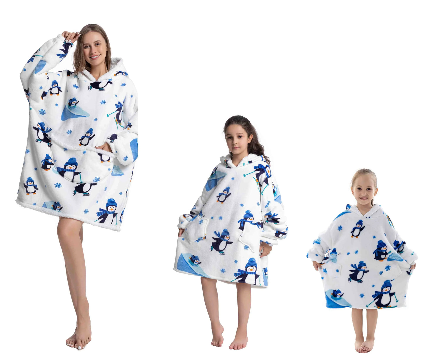 Cozy Oversized Blanket Hoodies – Penguin