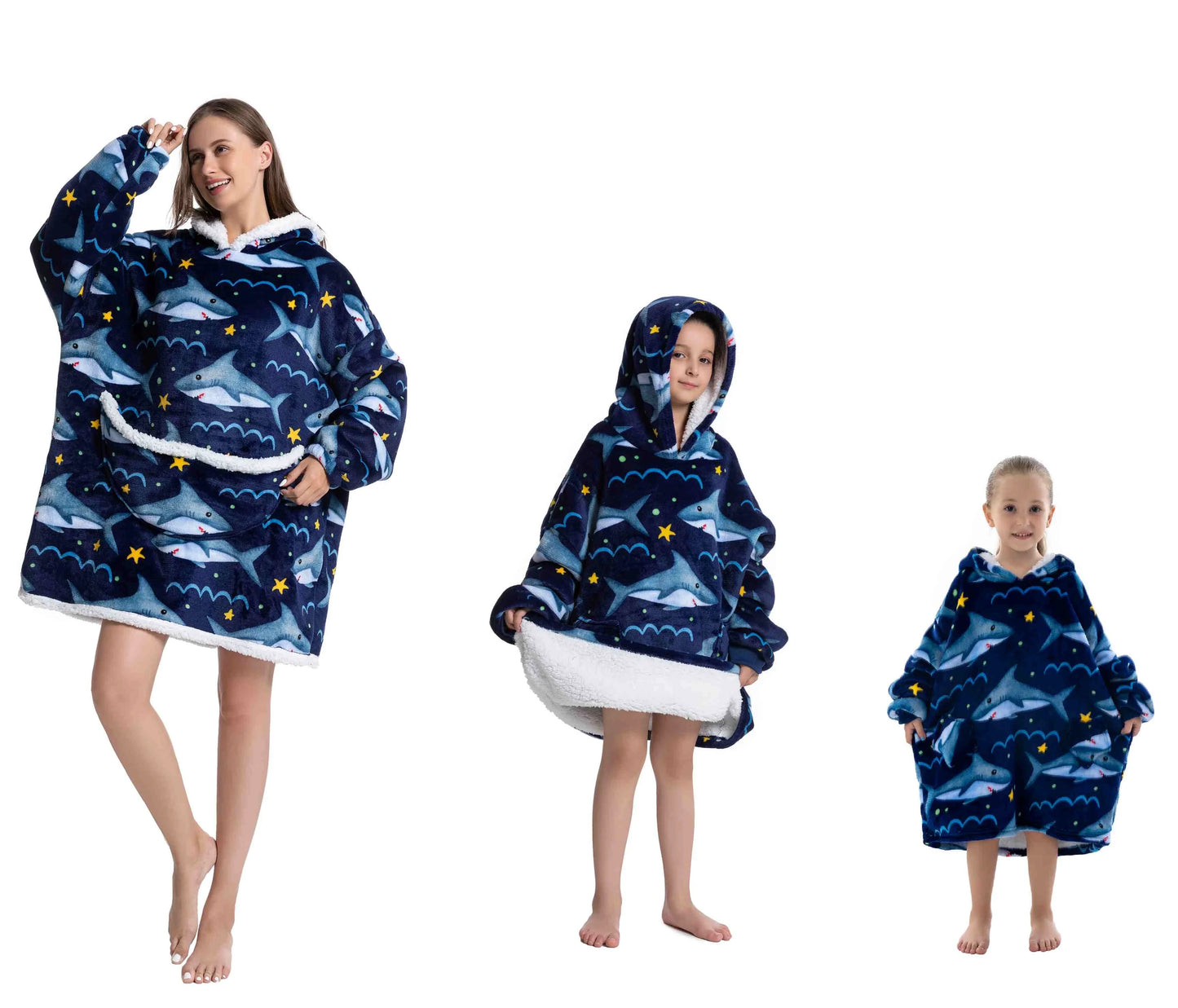 Cozy Oversized Blanket Hoodies – Shark